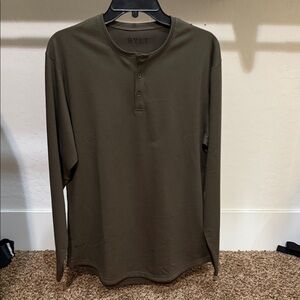 BYLT Drop Cut Long Sleeve Henley Shirt